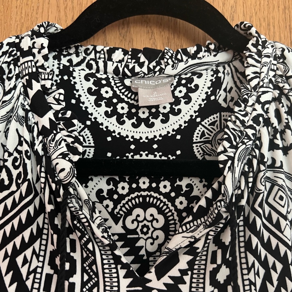 Chico's Monochrome Geometric Maxi Dress - Picture 5 of 8